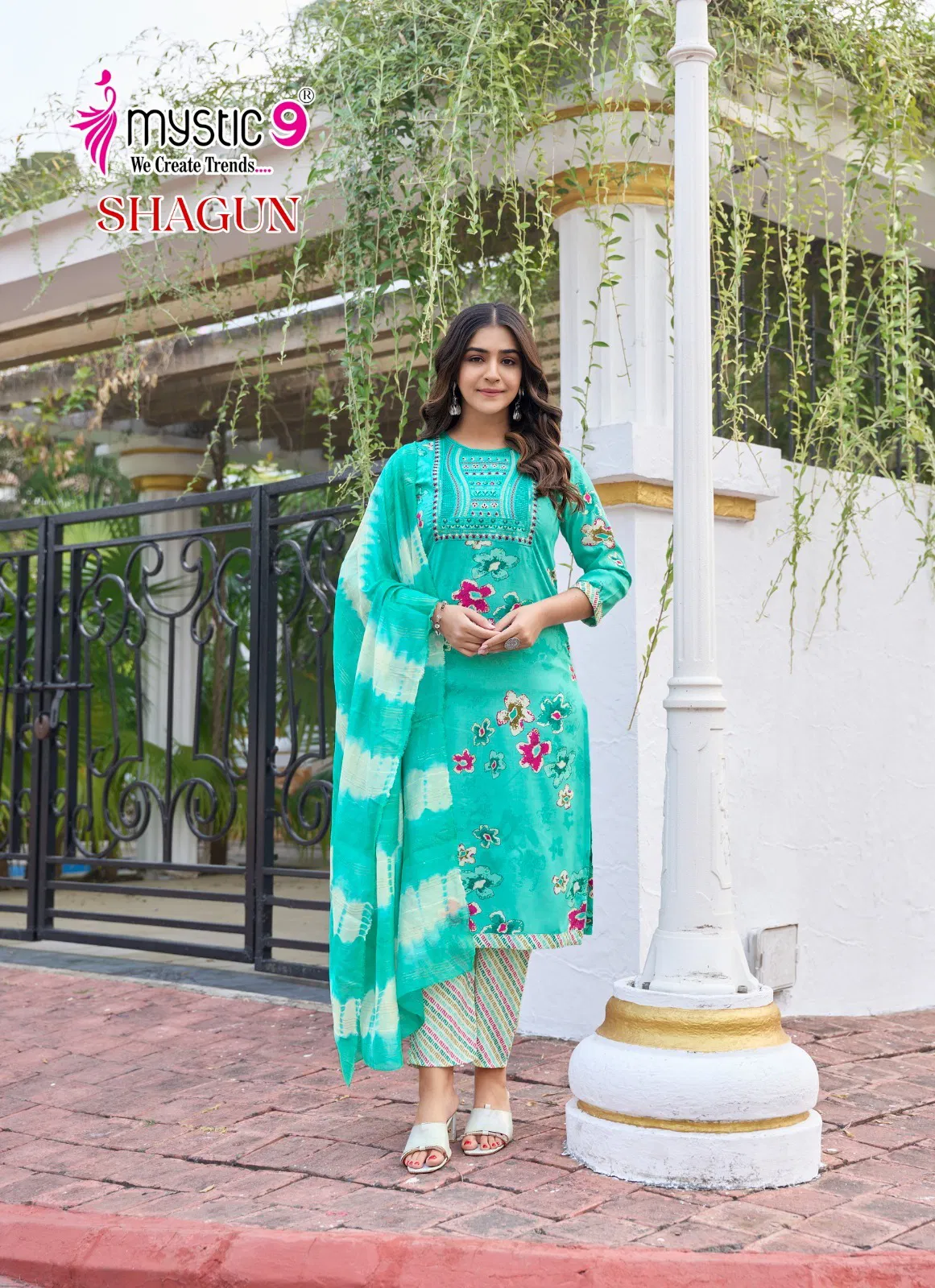 Shagun Vol 15 By Mystic 9 Rayon Kurti With Bottom Dupatta Suppliers In Mumbai